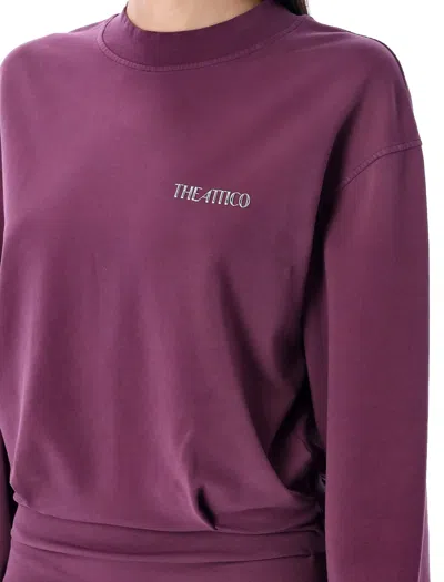 Attico Burgundy Mini Dress In Purple