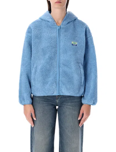American Vintage Hoktown Fleece Hooded Jacket In Blue