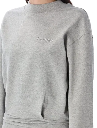 Attico Light American Fleece Mini Dress In Gray