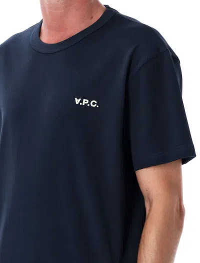 Apc A.p.c. A.p.c. Blue T-shirt With Embroidered Logo In Blue