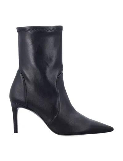 Stuart Weitzman Stuart Power 75 Stretch Sock Booties In Black
