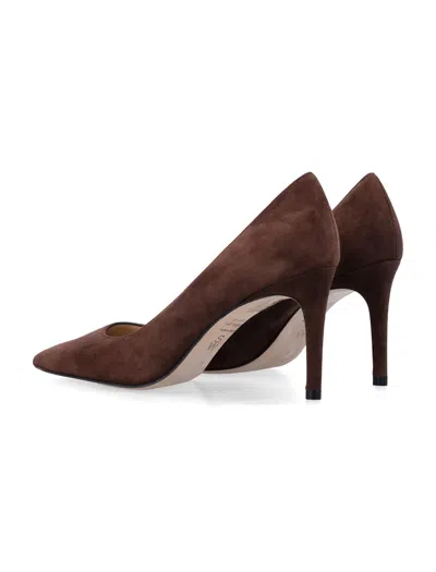 Stuart Weitzman Stuart Power 85 Pointed-toe Pumps In Brown