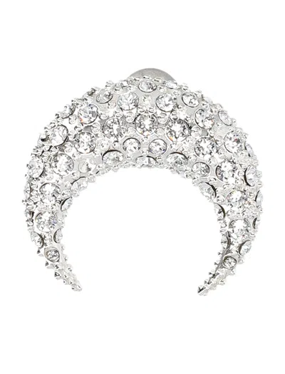Marine Serre Moon Strass Earring Large In Silver