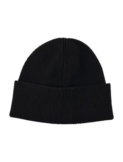 Marine Serre Ribbed Knit Beanie With Folded Cuff In Black