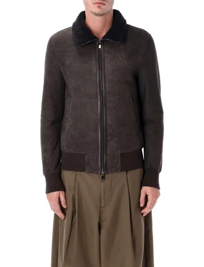 Sword 6.6.44 Brown Shearling Jacket With Fur Collar In Brown