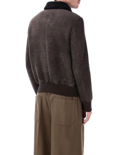 Sword 6.6.44 Brown Shearling Jacket With Fur Collar In Brown