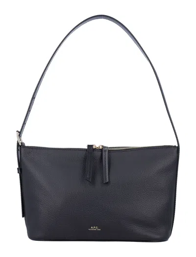 Apc A.p.c. Vera Grained Leather Shoulder Bag In Black