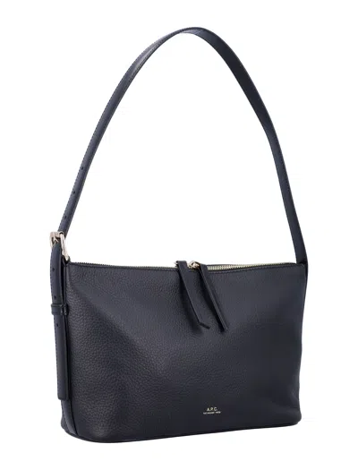Apc A.p.c. Vera Grained Leather Shoulder Bag In Black