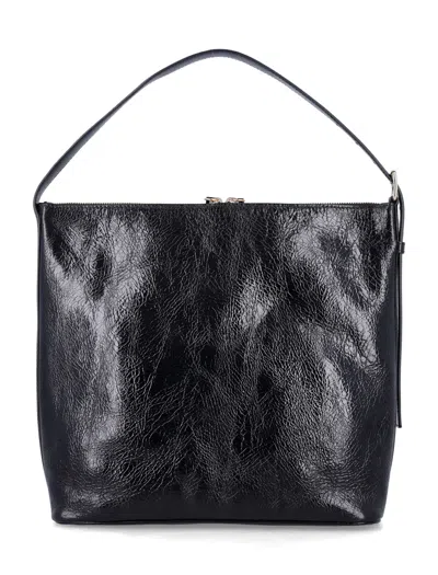 Apc A.p.c. Vera Crinkle Leather Shoulder Bag In Black