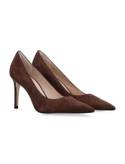 Stuart Weitzman Stuart Power 85 Pointed-toe Pumps In Brown