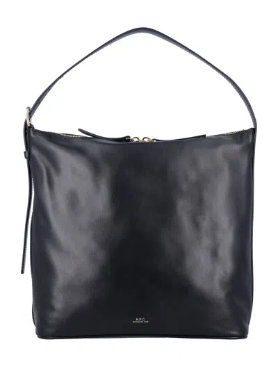 Apc Vera Maxi Shoulder Bag With Adjustable Strap In Black