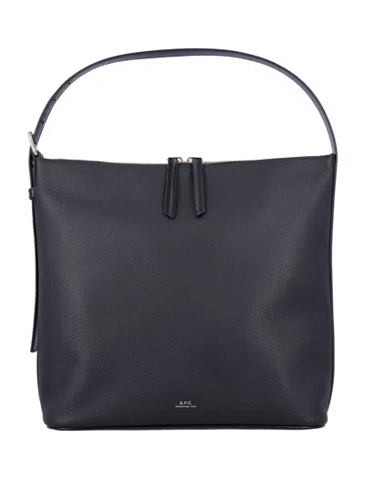 Apc A.p.c. Vera Leather Bag With Adjustable Strap In Black