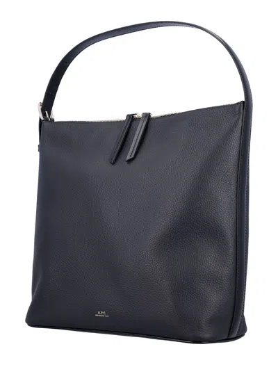 Apc A.p.c. Vera Leather Bag With Adjustable Strap In Black