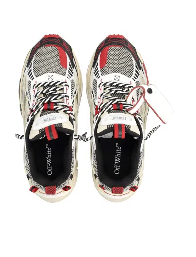Off-white Sneakers With Mesh Upper And Rubber Sole In Multi