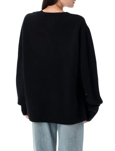 Extreme Cashmere Tes Long-sleeved Minimalist Pullover Sweater In Black