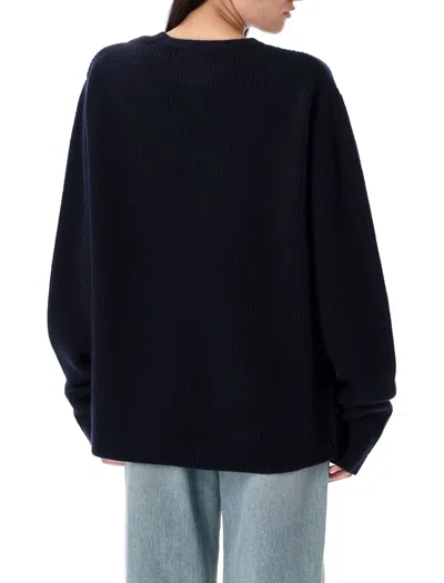 Extreme Cashmere Tes Long-sleeved Minimalist Pullover Sweater In Blue