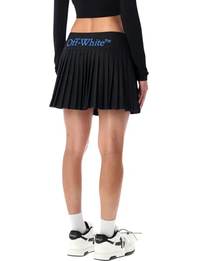 Off-white High-waisted Pleated Mini Skirt Design In Black
