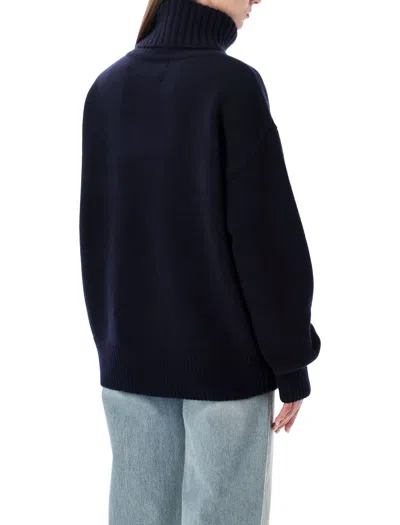 Extreme Cashmere Roll-neck Dropped-shoulders Sweater In Blue