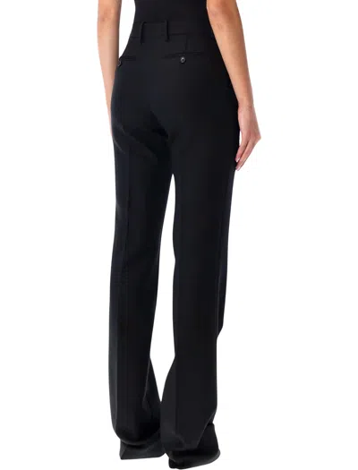 Tom Ford Sharp Herringbone Tailored Straight Leg Trousers In Black