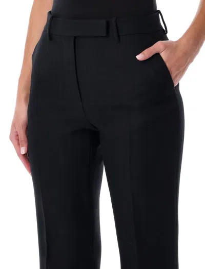 Tom Ford Sharp Herringbone Tailored Straight Leg Trousers In Black