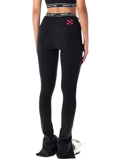 Off-white Logo Band Leggings Drawstring Tips In Black