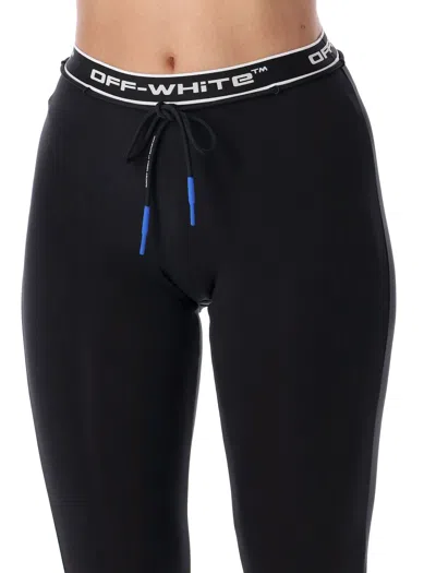 Off-white Logo Band Leggings Drawstring Tips In Black