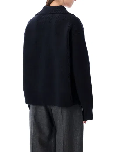 Studio Nicholson Nash Polo Collar Knit In Black