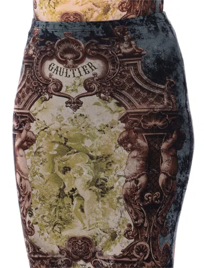 Jean Paul Gaultier "médaillon" Skirt In Multi