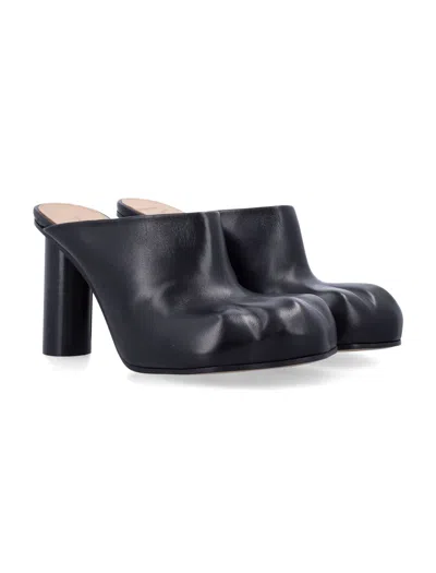 Jw Anderson J. W. Anderson Black Nappa Leather Paw Mules In Black