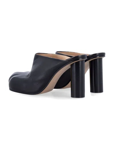Jw Anderson J. W. Anderson Black Nappa Leather Paw Mules In Black