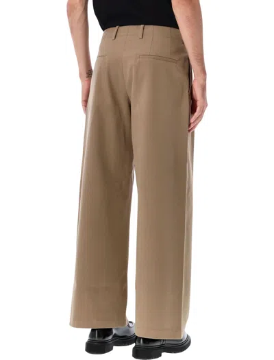 Our Legacy Bridge Chino Wide Leg Cotton Trousers In Nude