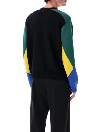 Casablanca Crewneck Merino Wool Jumper In Black