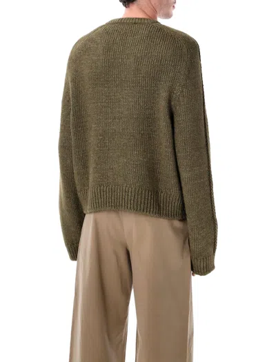 Our Legacy True Roundneck Wool And Silk Sweater In Green