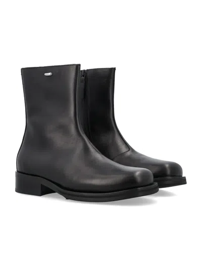 Our Legacy Camion Leather Boots With Zip In Black
