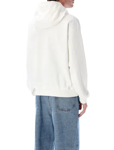 Casablanca Text Hoodie With Drawstring And Pocket In White