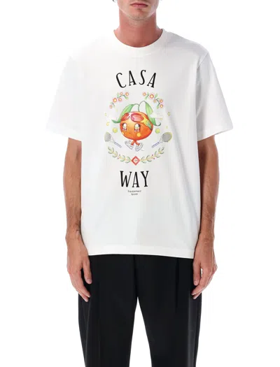 Casablanca Casa Way Orange Mascot Short Sleeve T-shirt