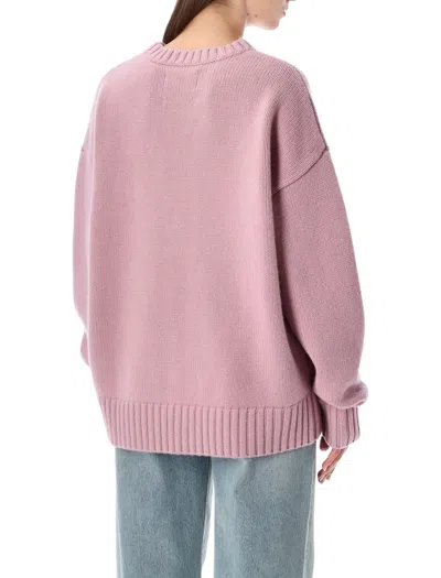 Extreme Cashmere Long-sleeve Crew-neck Sweater In Pink