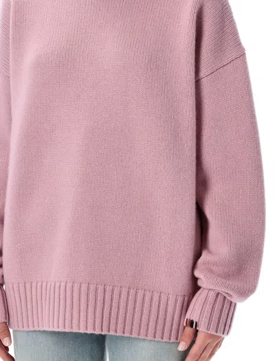 Extreme Cashmere Long-sleeve Crew-neck Sweater In Pink