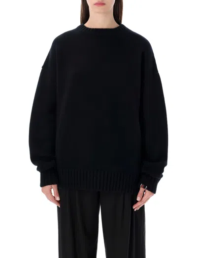 Extreme Cashmere Crew-neck Long-sleeve Sweater In Black