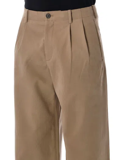 Our Legacy Bridge Chino Wide Leg Cotton Trousers In Nude