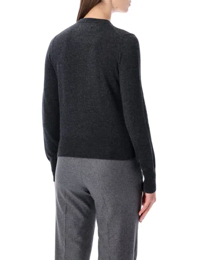 Extreme Cashmere Crew-neck Buttoned Cardigan In Gray