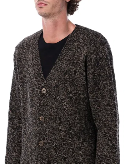 Our Legacy Brown Textured Wool Cardigan In Brown