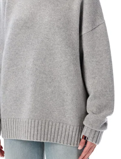 Extreme Cashmere Long-sleeve Crew-neck Sweater In Gray