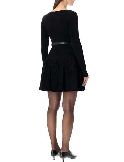Self-portrait Ballerina Mini Dress In Black