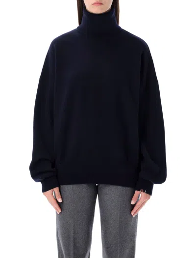 Extreme Cashmere Roll-neck Dropped-shoulders Sweater In Blue
