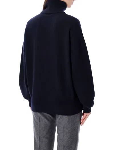 Extreme Cashmere Roll-neck Dropped-shoulders Sweater In Blue