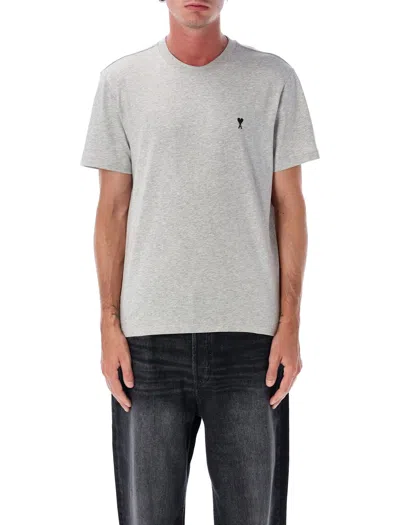 Ami Alexandre Mattiussi Ami Paris Men Ami De Coeur Cotton T-shirt In Gray