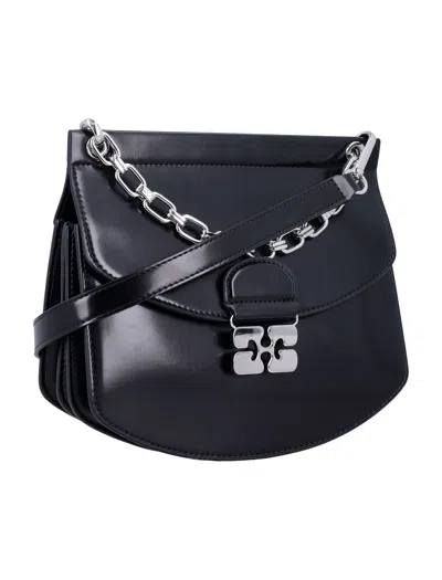 Ganni Apo-g Crossbody Bag In Black