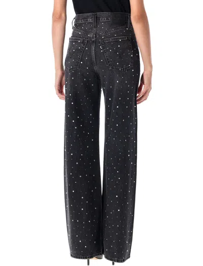 Levi's Ribcage Crystal Wide Leg Jeans In Black