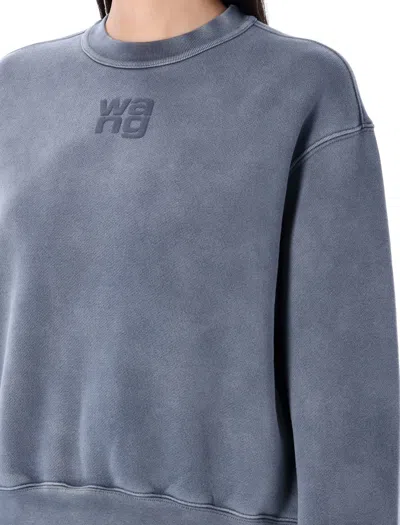 Alexander Wang T T By Alexander Wang Puff Logo Sweatshirt In Blue